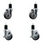 Service Caster 4'' Thermoplastic Rubber Wheel Swivel 1-3/4'' Expanding Stem Caster Set 2 Brakes, 4PK SCC-EX20S414-TPRB-2-TLB-2-134 - alternate 1